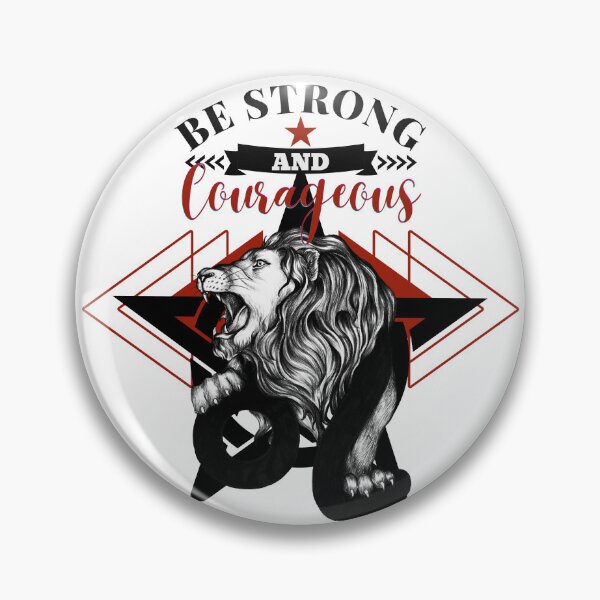 Item preview, Be strong and courageous, Illustration of wild animal, lion representing courage, strength and bravery designed and sold by Malogue.