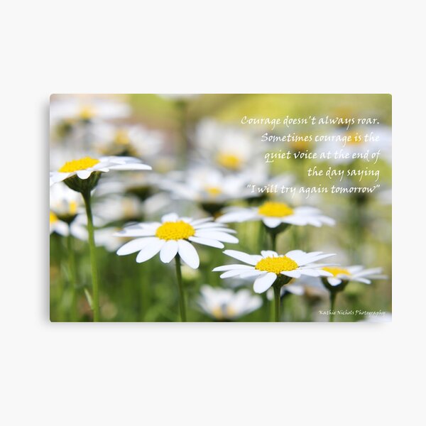 Courage doesn't always roar - Field of White Daisies Canvas Print
