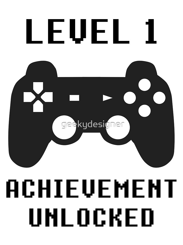 Level 1 Erfolg Unlocked Controller Retro Videospiele 1 Geburtstag Kinder T Shirt Von Geekydesigner Redbubble