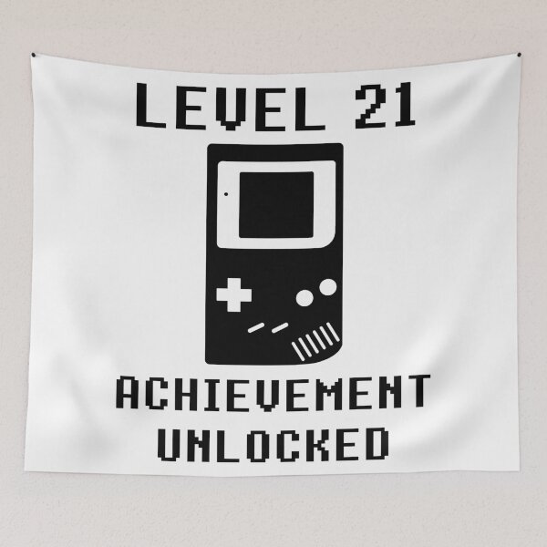 Item preview, LEVEL 21 ACHIEVEMENT UNLOCKED Console retro video games 21st birthday designed and sold by geekydesigner.