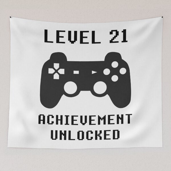 Item preview, LEVEL 21 ACHIEVEMENT UNLOCKED Controller retro video games 21st birthday designed and sold by geekydesigner.
