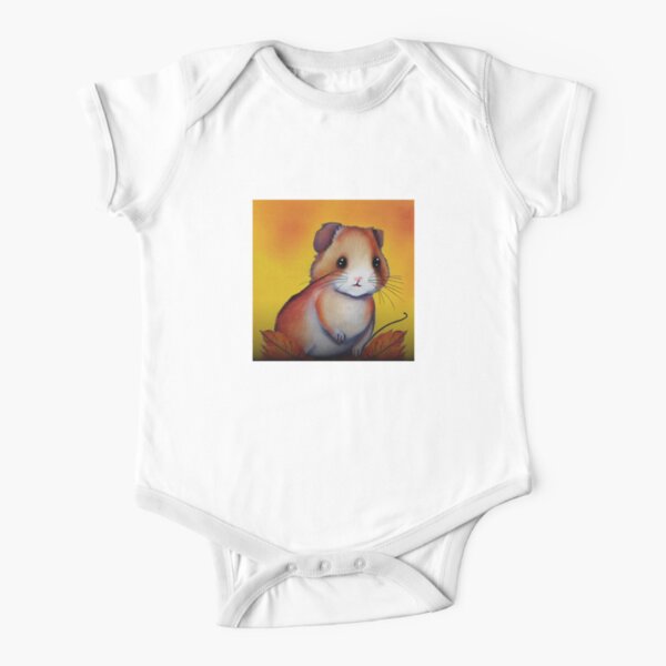 Autumn Hamster Short Sleeve Baby One-Piece