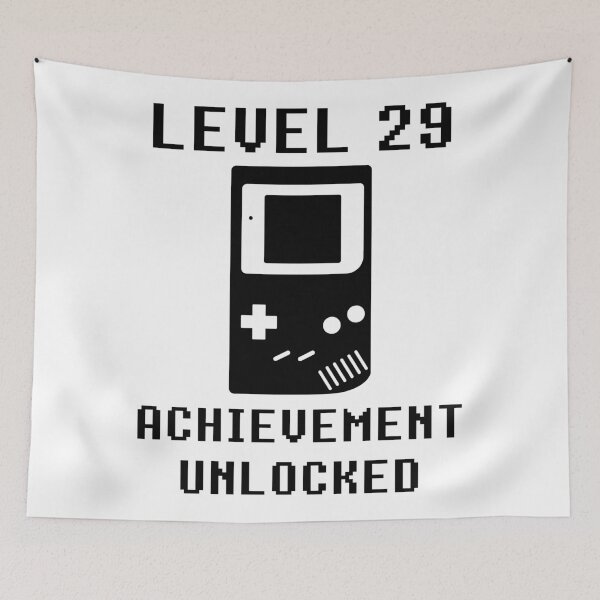 Item preview, LEVEL 29 ACHIEVEMENT UNLOCKED Console retro video games 29th birthday designed and sold by geekydesigner.