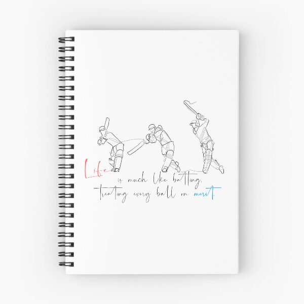 Item preview, One continuous line art cricket batting quote Life is much like batting, treating every ball on merit. designed and sold by scribblelife.