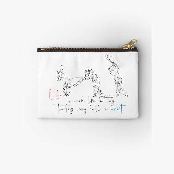 Item preview, One continuous line art cricket batting quote Life is much like batting, treating every ball on merit. designed and sold by scribblelife.