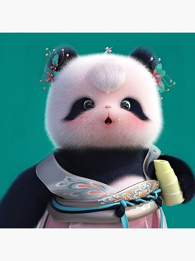 "The cute little panda likes eating bamboo" Poster for Sale by