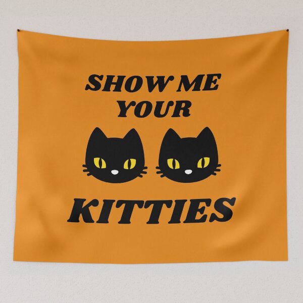 Item preview, Show me your Kitties funny Halloween joke Black Cats designed and sold by tbunks.