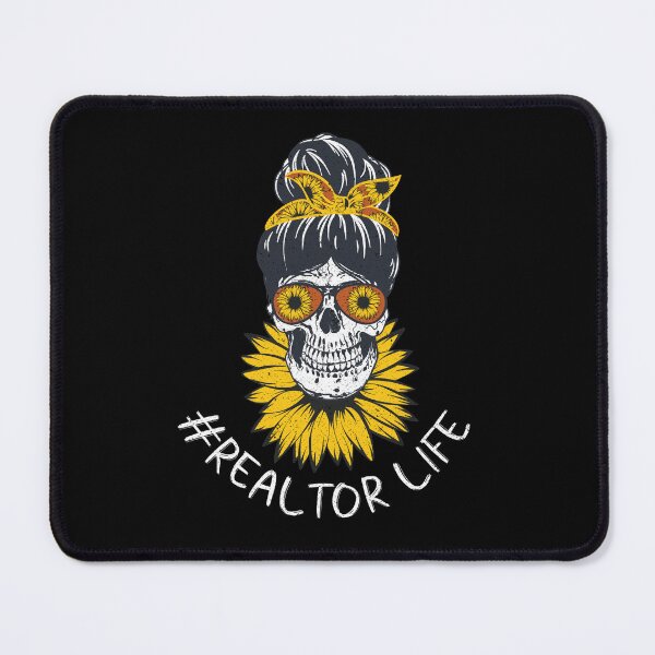 Item preview, Realtor Life Messy Bun Skull Sunflower Real Estate Mom Wife designed and sold by hadkhanong.