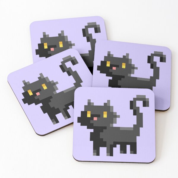 Artikelvorschau, Pixel Art Black Cat 8-Bit-Illustration entworfen und verkauft von PaperRain.