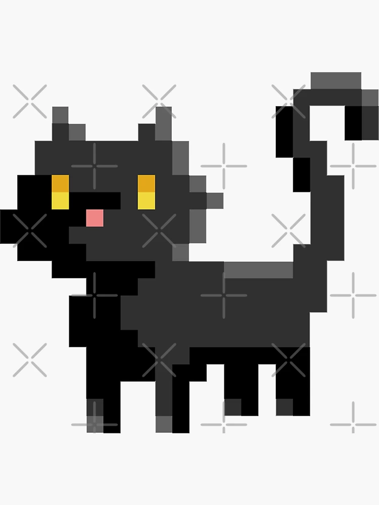 pixel art cat, pixelated, 32x32 pixels, black backgr