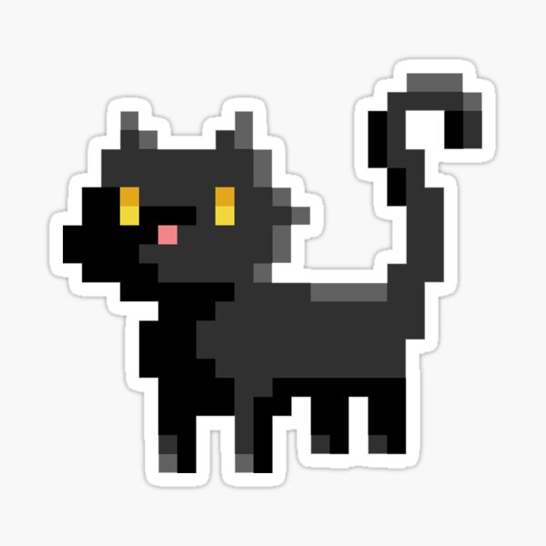 cat - pixel art Sticker for Sale by MoDsama  Pixel art, Pixel art  templates, Easy pixel art