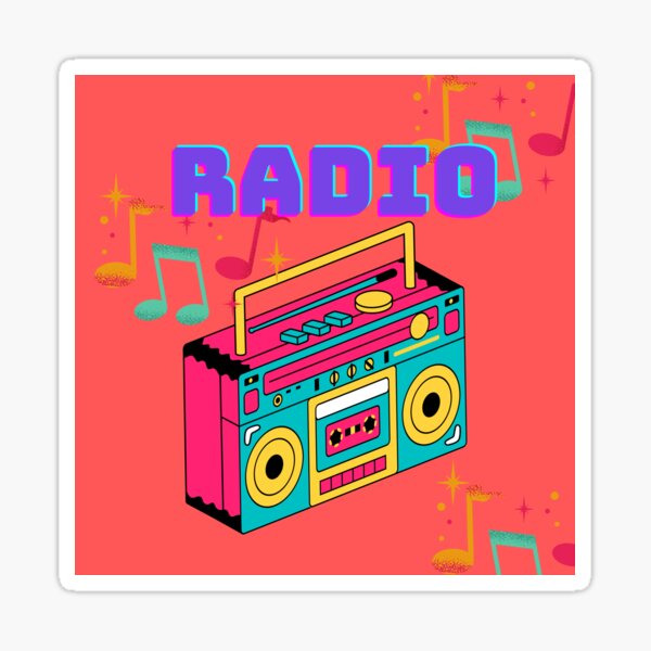 Vista previa del artículo con la obra «la radio funky», diseñado y vendido por Happy  Planet.
