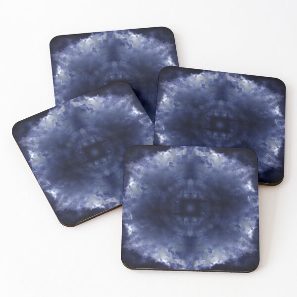 Item preview, Abstract Blue Mandala Pattern Fabric Art designed and sold by Wiggly Lines.