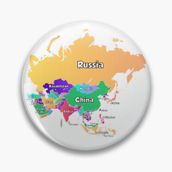 Item preview, political map of Asia  with boundaries and countries names  designed and sold by mashmosh.