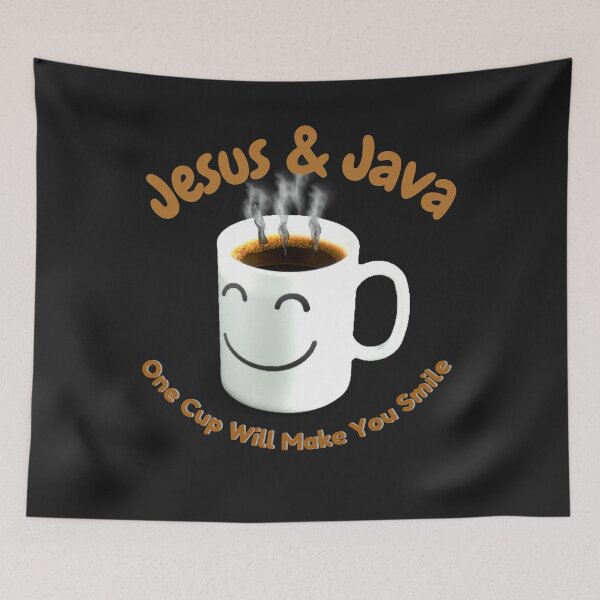 Item preview, Jesu & Java (one cup will make you smile) designed and sold by Tripp Art Studio.