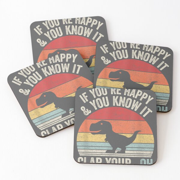 Item preview, Vintage Retro If You're Happy and You Know It T-Rex Dinosaur designed and sold by lywiduboho.