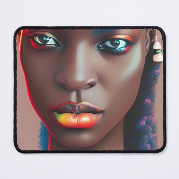 Item preview, Woman with rainbow makeup stares designed and sold by InkDropFalls.