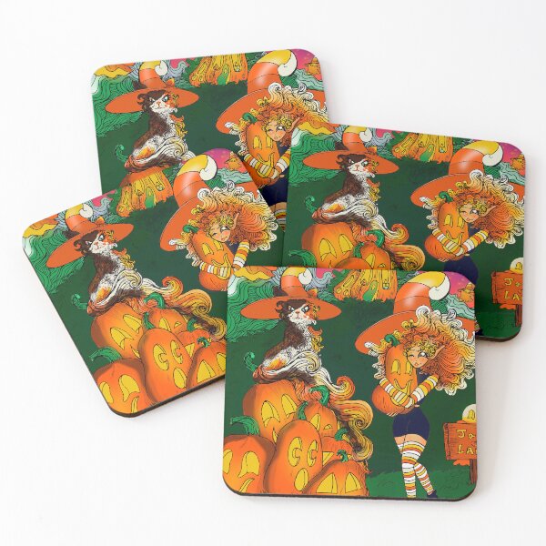 Item preview, Halloween Witch and Calico Cat designed and sold by Brooksie Fontaine.