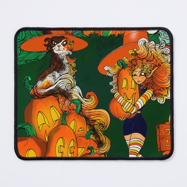 Item preview, Halloween Witch and Calico Cat designed and sold by Brooksie Fontaine.