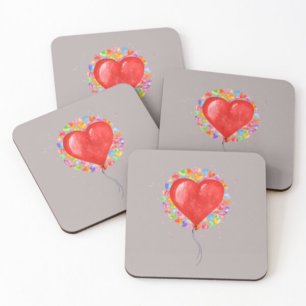 Item preview, Watercolors drawing, red heart many hearts designed and sold by pookamon14.