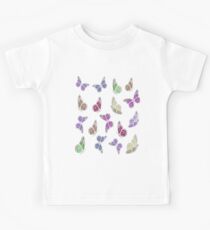 Pastel Colored Butterfly Pattern Vector Kids Tee