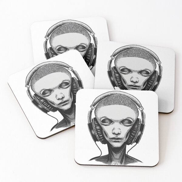 Item preview, Alien listening to the music on headphones designed and sold by MudPuppet.