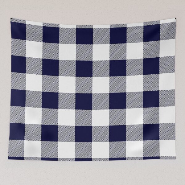 Item preview, Buffalo Check Navy Blue And White Plaid Wide Stripes designed and sold by rewstudio.