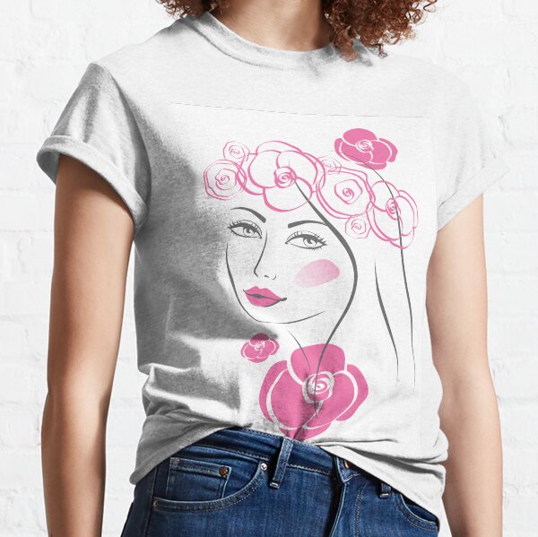 Pretty flower girl portrait Classic T-Shirt