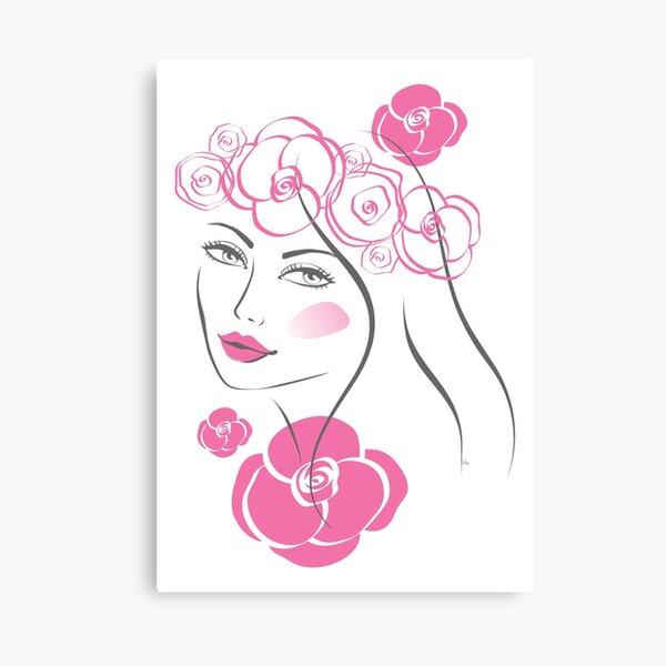Pretty flower girl portrait Canvas Print