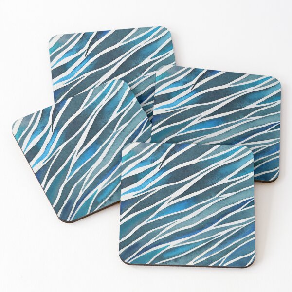 Item preview, Zebra Blue  designed and sold by Cobalt Blue Watercolors.