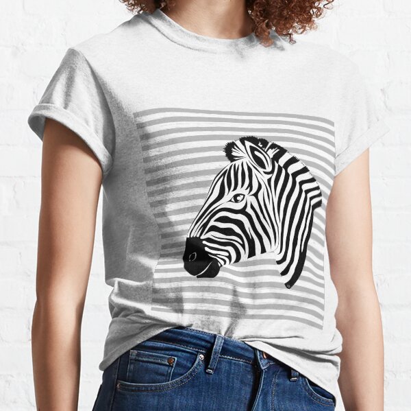 Black and white cute zebra Classic T-Shirt