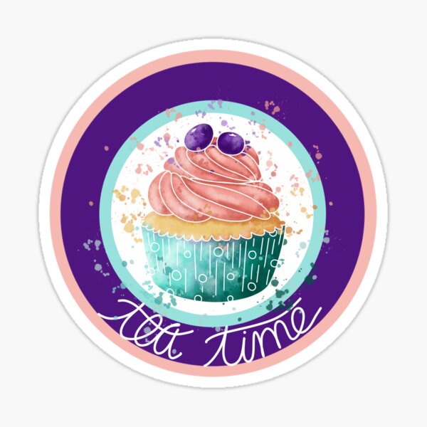 Tea time cupcake Sticker