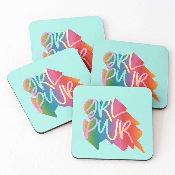 Item preview, GRL PWR Colorful Spectrum Extruded Long Shadow Display Typography Girl Power Quote designed and sold by Cawaiico.