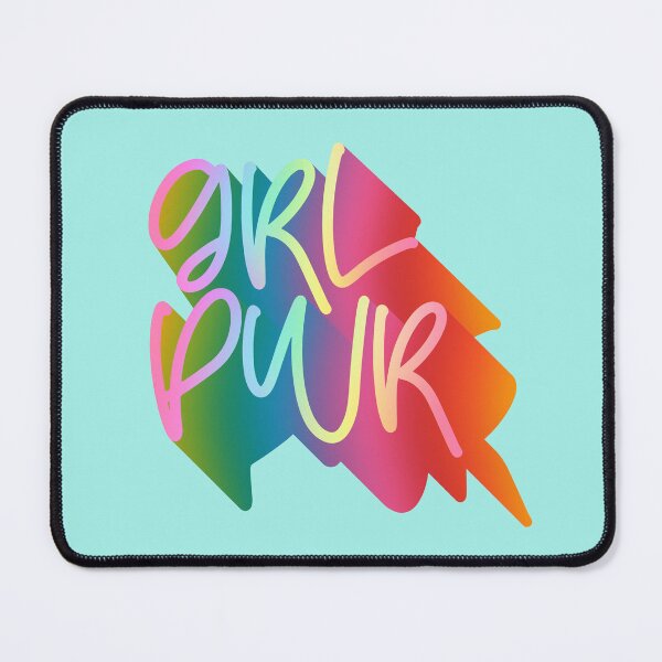 Item preview, GRL PWR Colorful Spectrum Extruded Long Shadow Display Typography Girl Power Quote designed and sold by Cawaiico.
