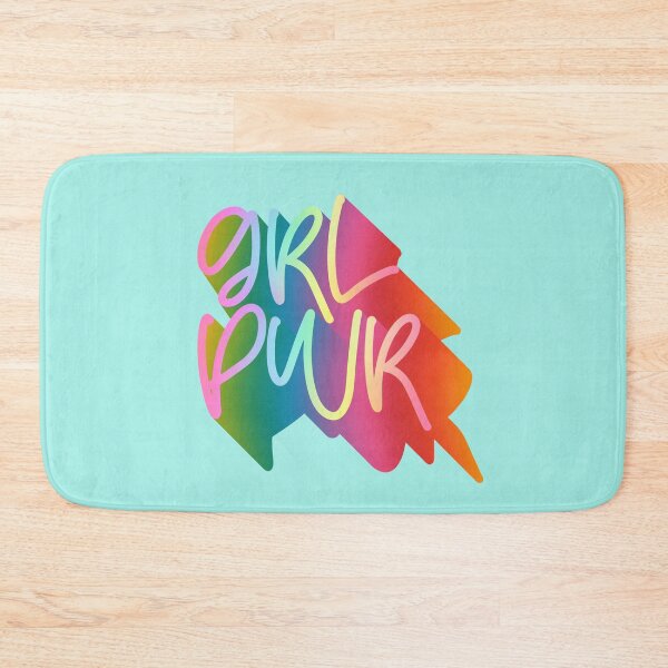Item preview, GRL PWR Colorful Spectrum Extruded Long Shadow Display Typography Girl Power Quote designed and sold by Cawaiico.
