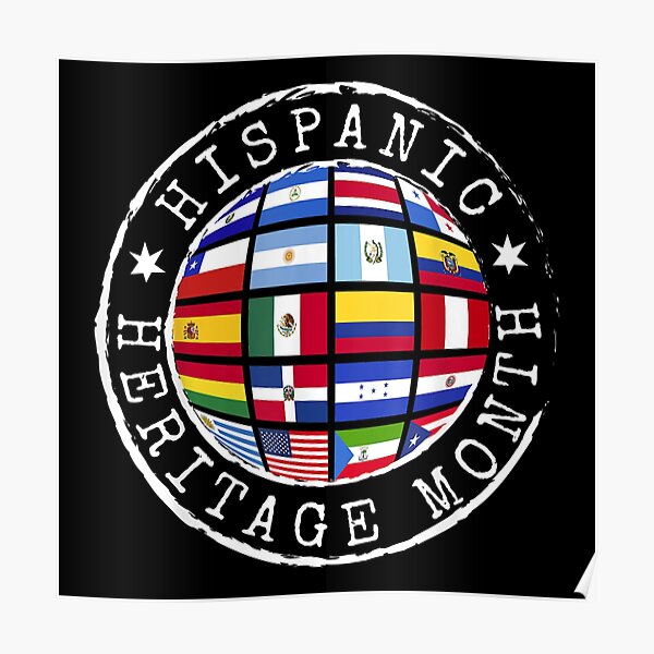 Hispanic Heritage Month Stamp Latino Countries Flags Poster For Sale By Lilliehawkins Redbubble 8866