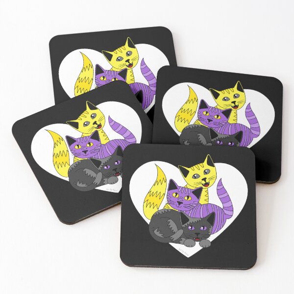 Item preview, Three Non-binary Kitties designed and sold by Art by Veya.