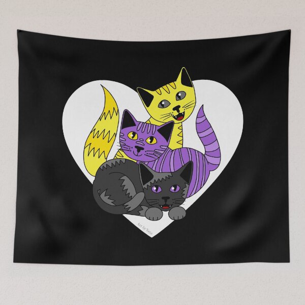Item preview, Three Non-binary Kitties designed and sold by Art by Veya.