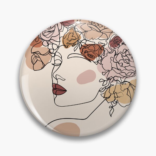 Item preview, Line Art , Boho style Woman face with flower designed and sold by Ireneart369.