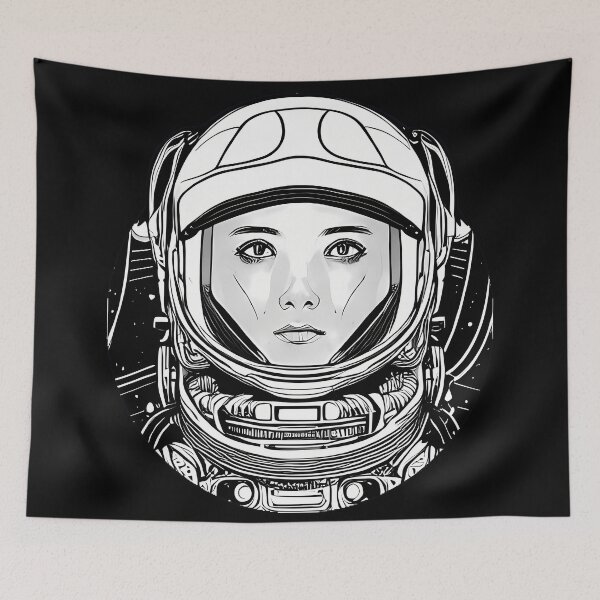 Item preview, Black And White Astronaut Head designed and sold by nuel-art.