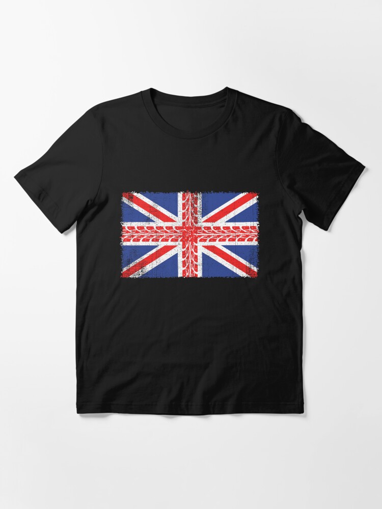 Alternate view of Vintage Flag > UK Flag Made of Motorbike Tracks > Biker Essential T-Shirt