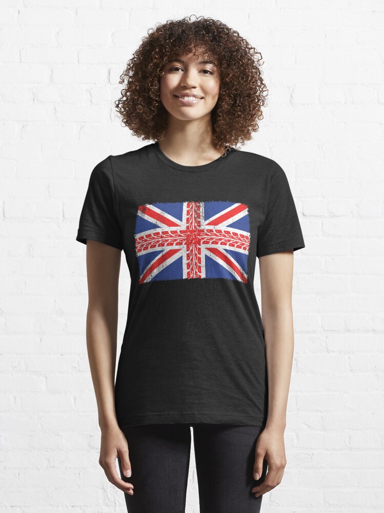 Alternate view of Vintage Flag > UK Flag Made of Motorbike Tracks > Biker Essential T-Shirt