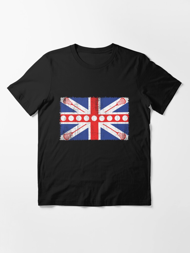 Alternate view of Vintage Flag > UK Flag Made of Lacrosse Balls + Bats > Laxing Essential T-Shirt