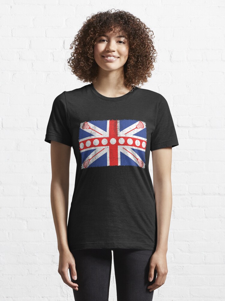 Alternate view of Vintage Flag > UK Flag Made of Lacrosse Balls + Bats > Laxing Essential T-Shirt
