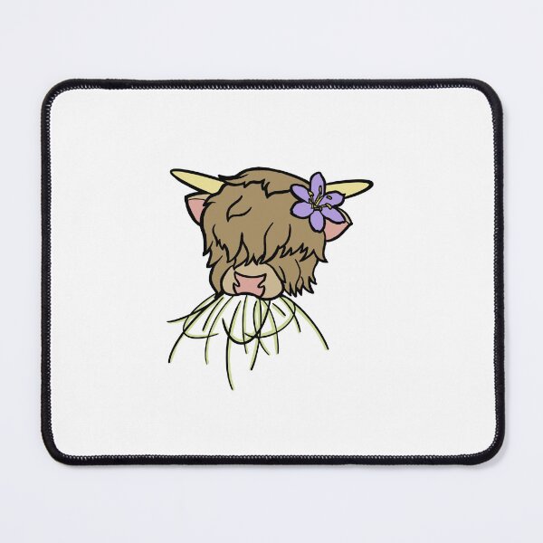 Item preview, Fluffy cow eating designed and sold by FloralMooCow.