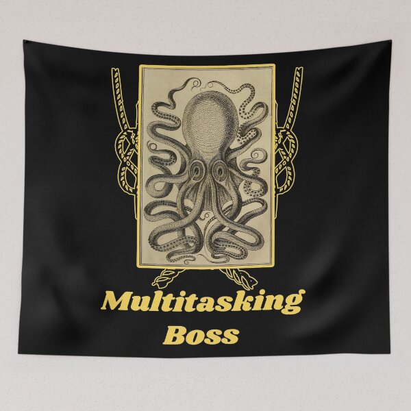 Item preview, 'Multitasking Boss' Old Book Octopus Graphic - Funny Quotes Designs for T-shirts, stickers and other accessories designed and sold by Ridiculam Toga.