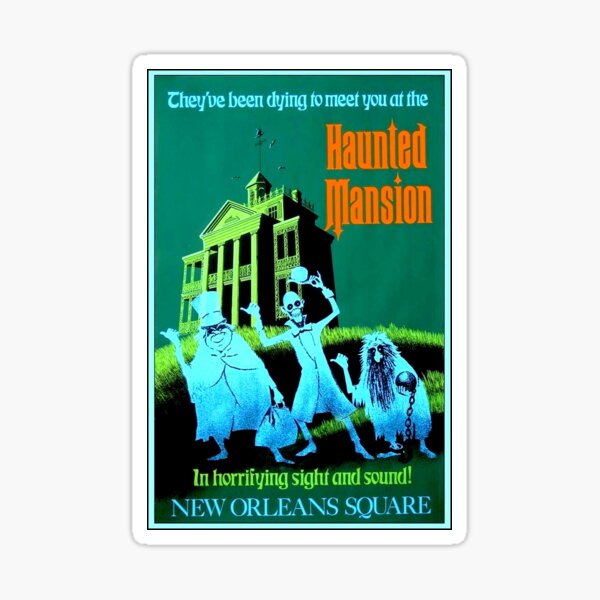 NEW ORLEANS : Vintage Haunted Mansion Advertising Print Sticker