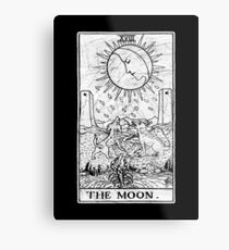 The Moon Tarot Card - Major Arcana - fortune telling - occult Metal Print