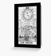 The Moon Tarot Card - Major Arcana - fortune telling - occult Greeting Card