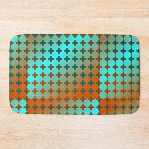 Item preview, Octagons Cyan Orange Ombre designed and sold by Shapes-Mania.